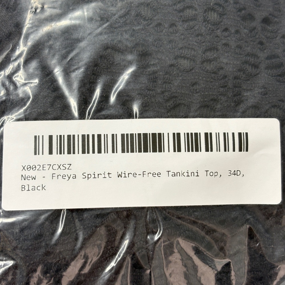 NWT Freya Womens Tankini Top 34D Black Spirit Crochet Lace Underwire AS3906BLK